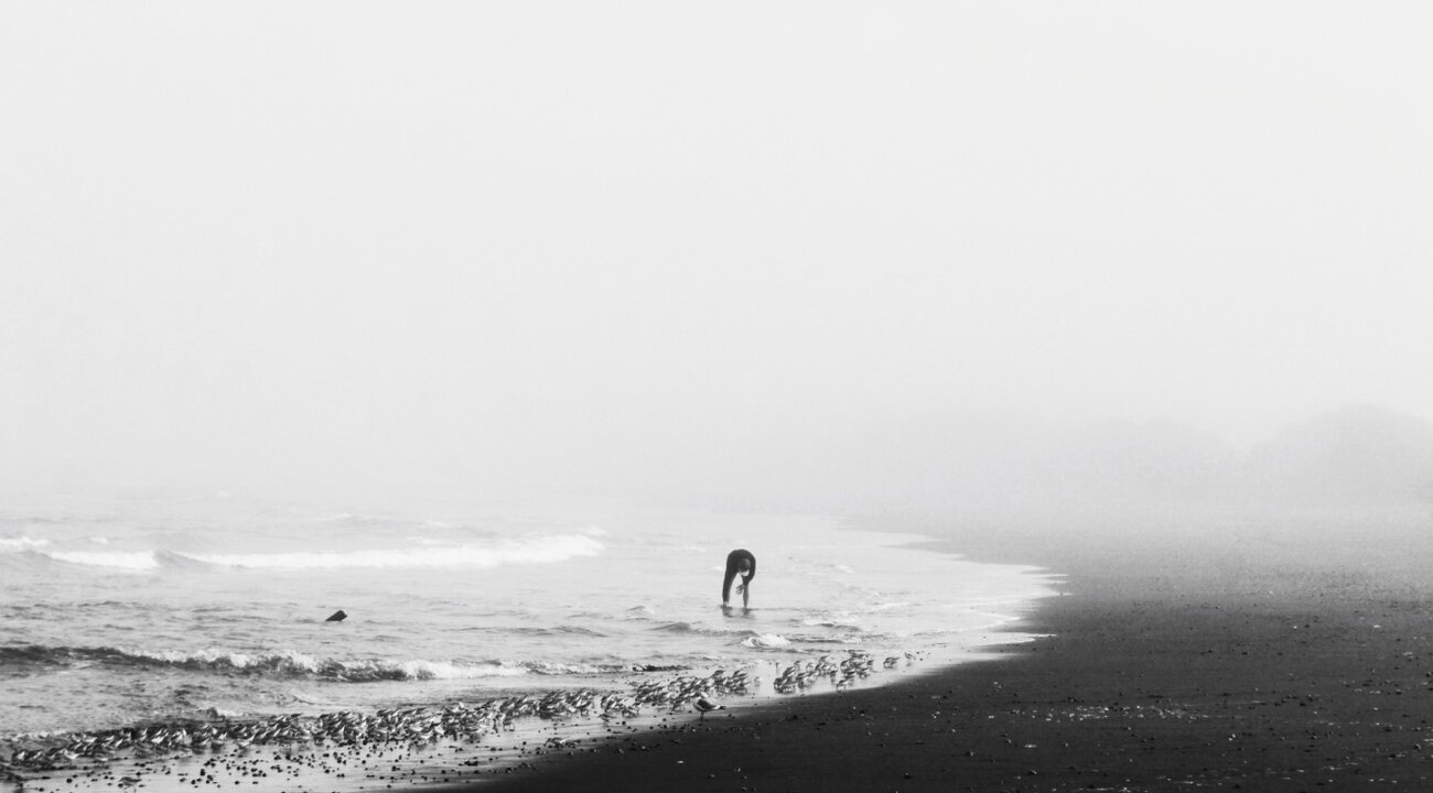 Beach bw